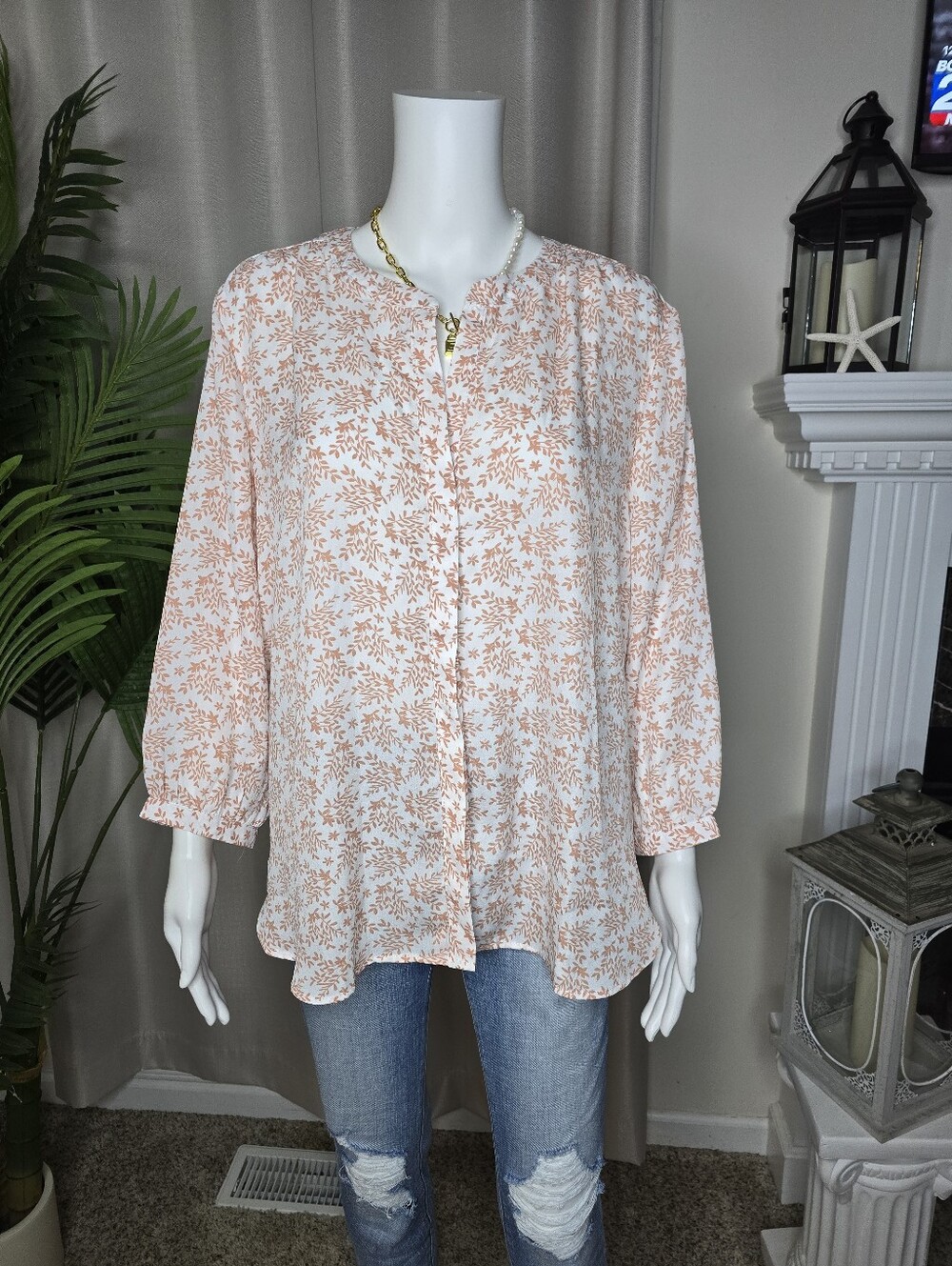 Jachs Girlfriend Ladies' 3/4 Sleeve Blouse L